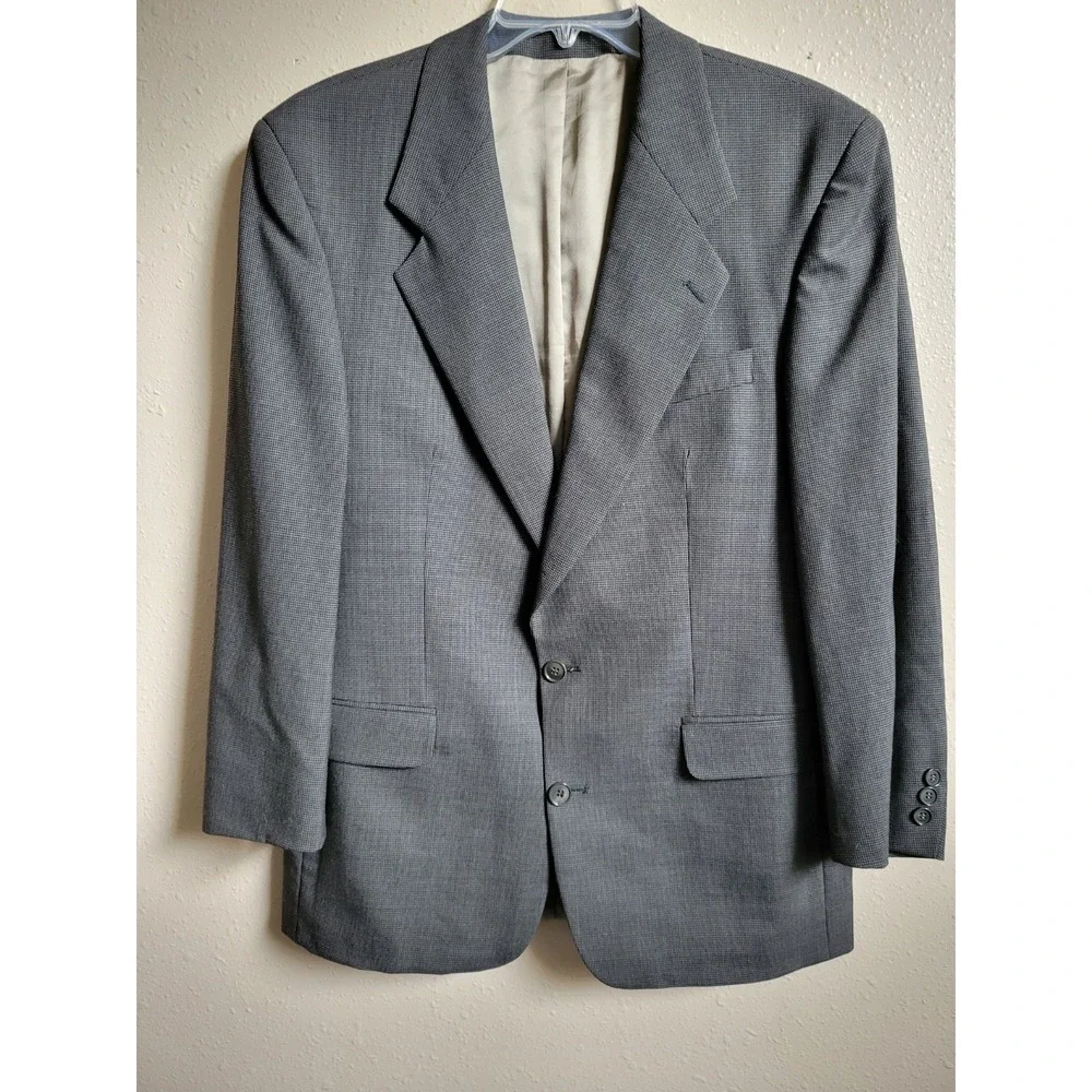 Fiori Men's Gray Mens Suit‎ Jacket Two-Button Notch Lapel Blazer